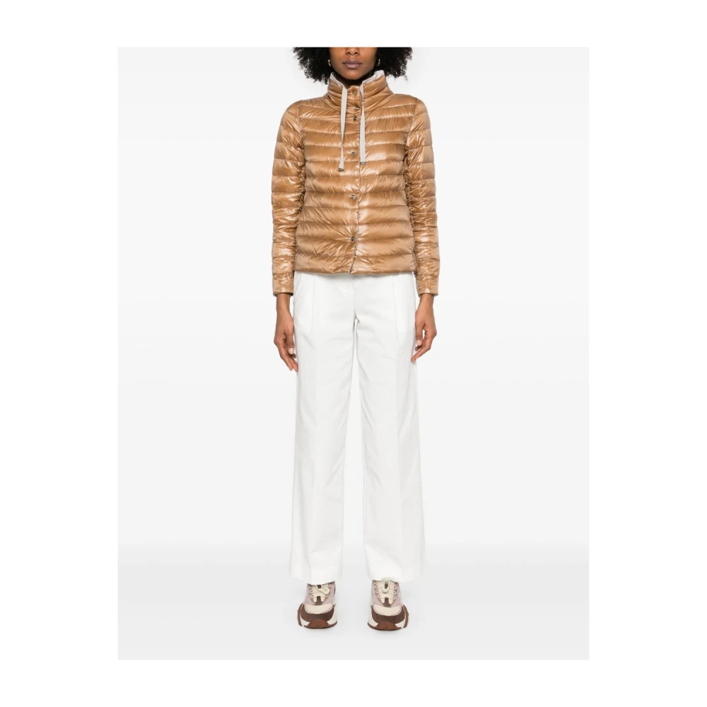 Herno Gewatteerde jas met striksluiting Beige Dames