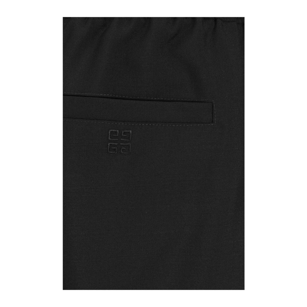Givenchy Wollen broek met ritssluiting en elastische tailleband Black Heren