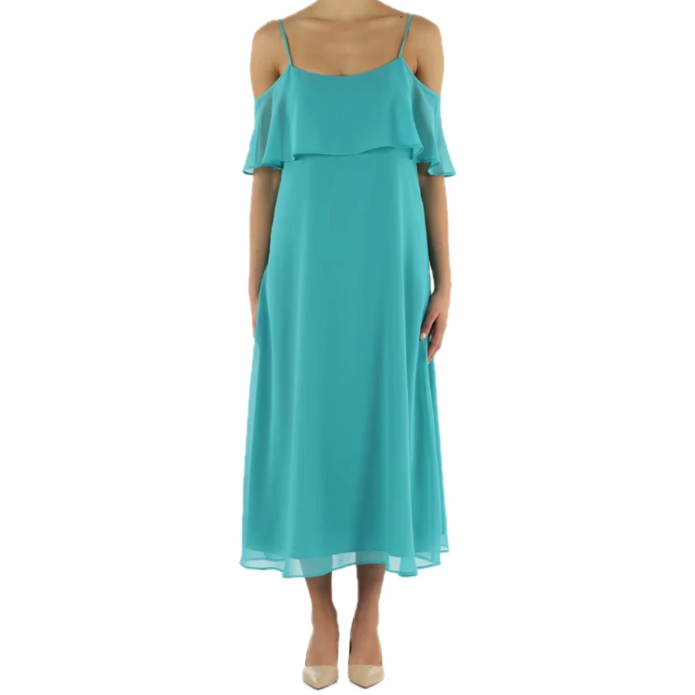 Pennyblack Luchtige Georgette Jurk met Gerimpelde Top Blue Dames