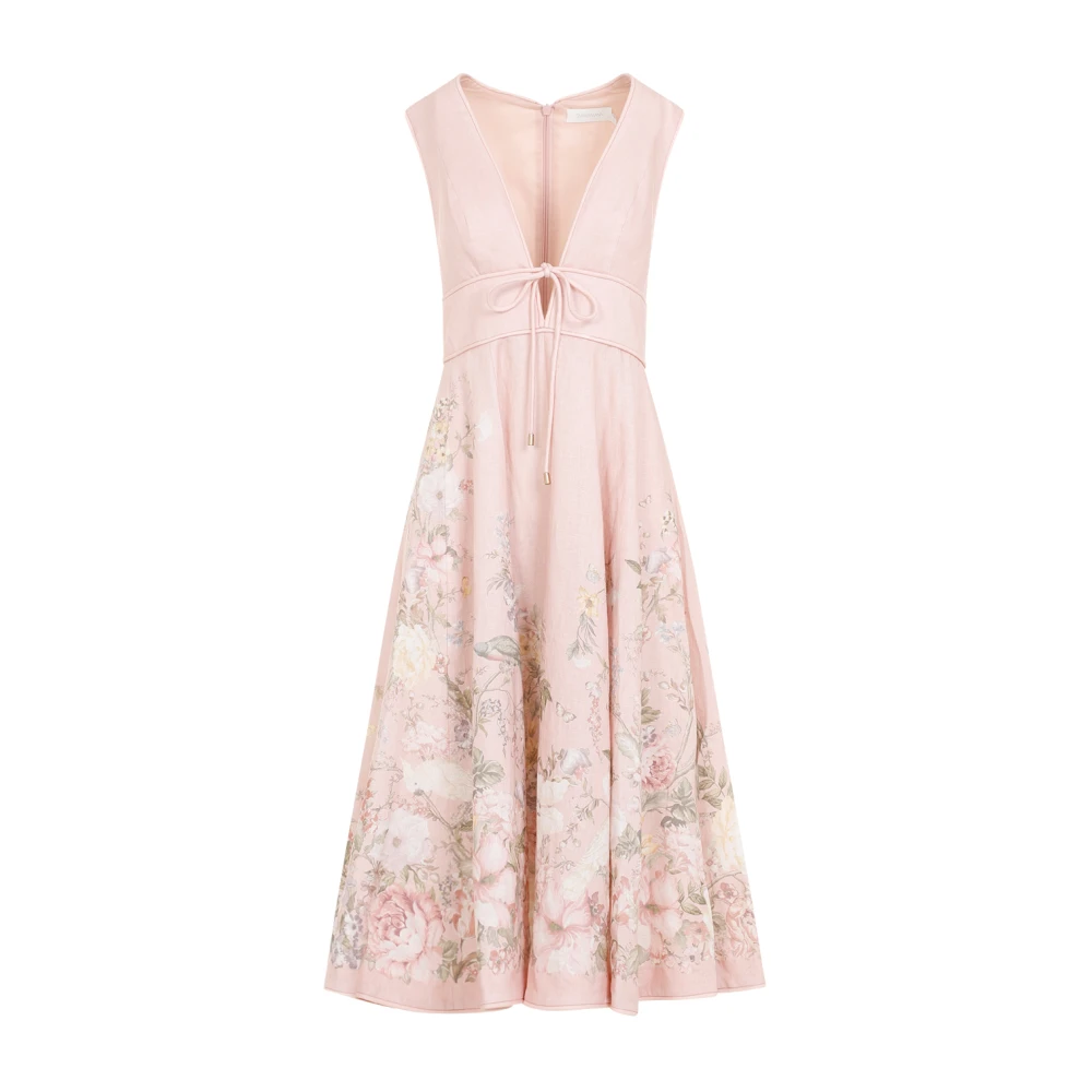 Zimmermann Roze & Paarse Linnen Jurk Aw24 Multicolor Dames