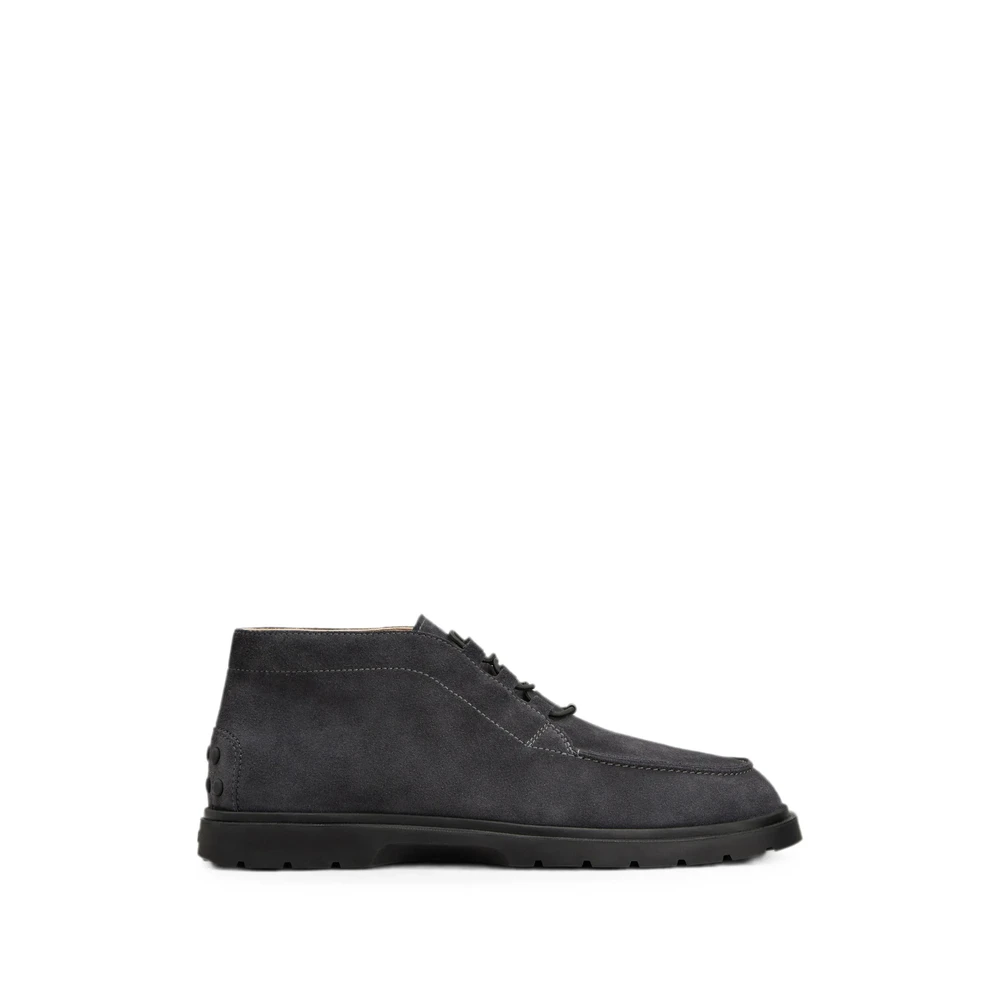 Tod's Gray Gommino Lace-Up Ankle Boots - Male - Lace-Up Boots - 9 1/2 Uk - Shoes