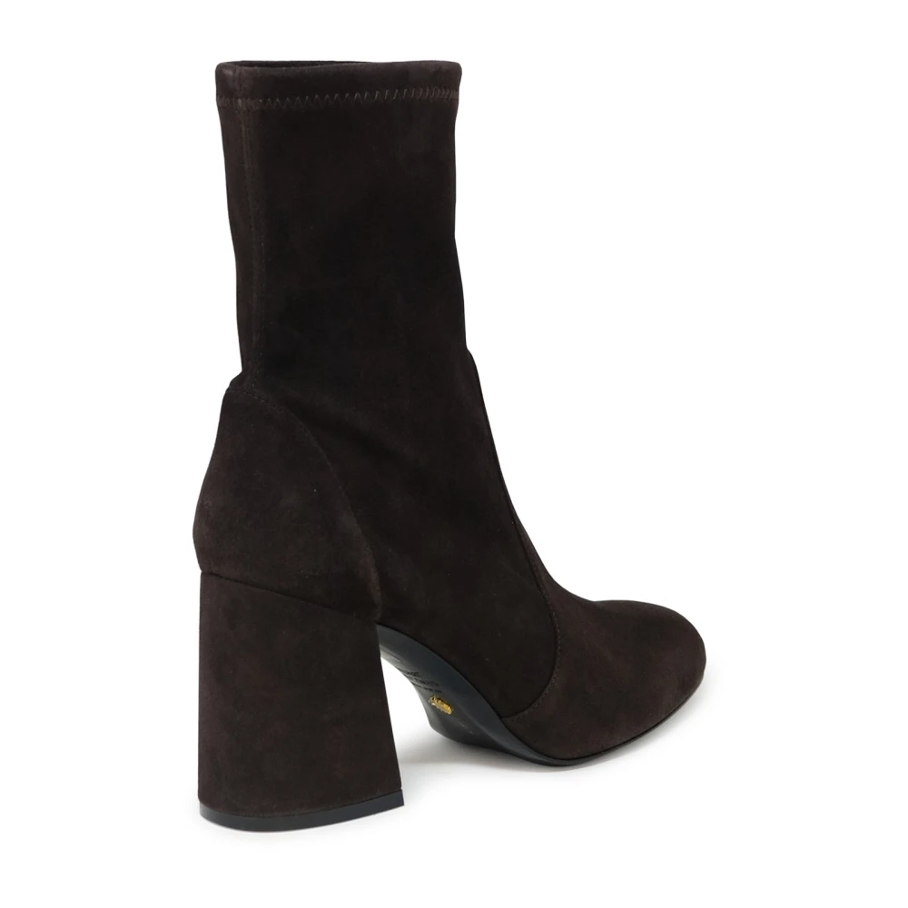 Stuart Weitzman Donkerbruine Enkellaarzen Brown Dames