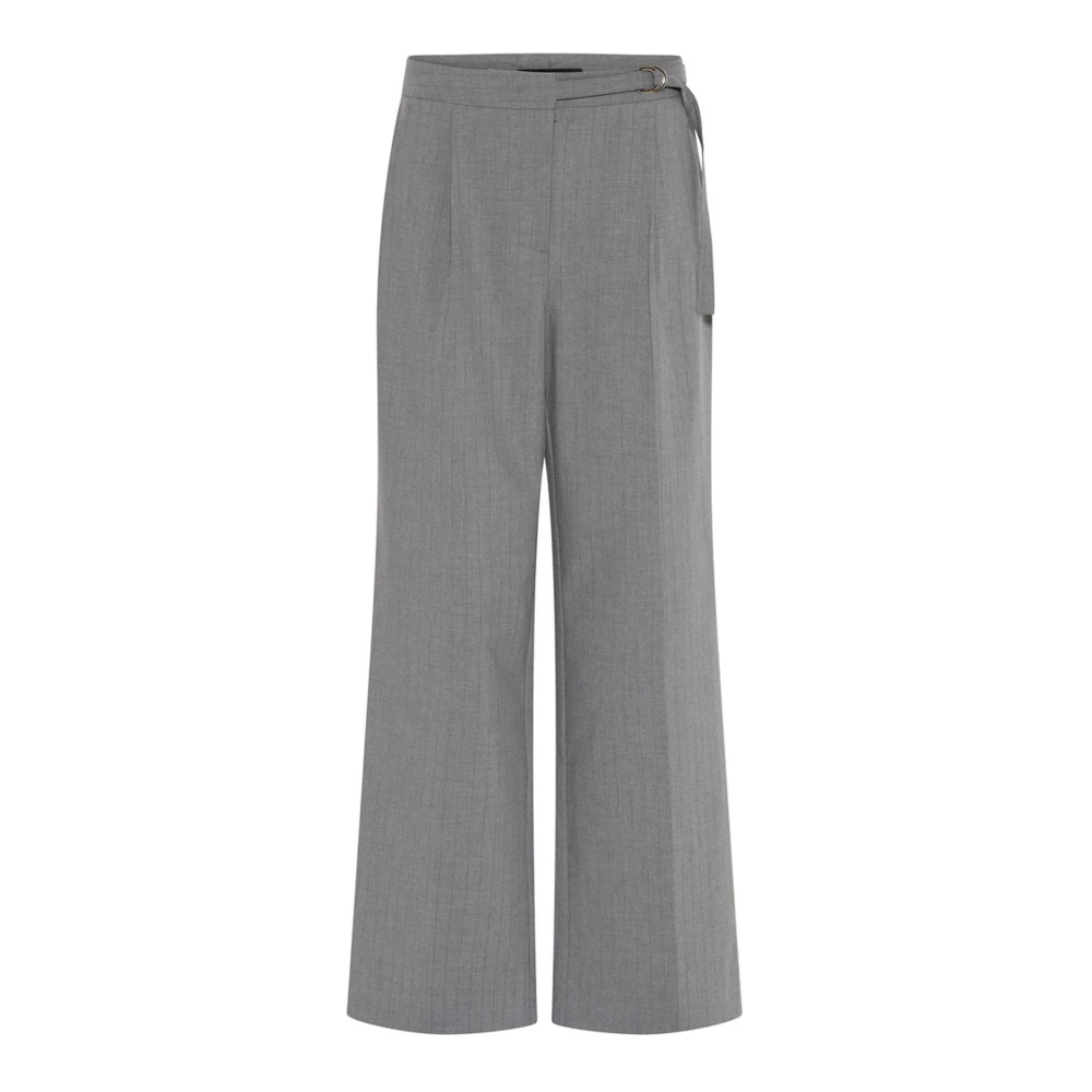 Bruuns Bazaar Gray Wide Trousers - Female - Wide Trousers - S - Trousers