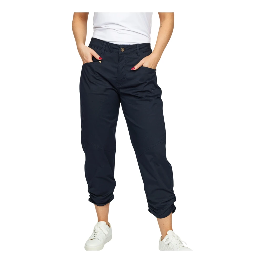2-Biz Gekropt broek met hoge taille Blue Dames