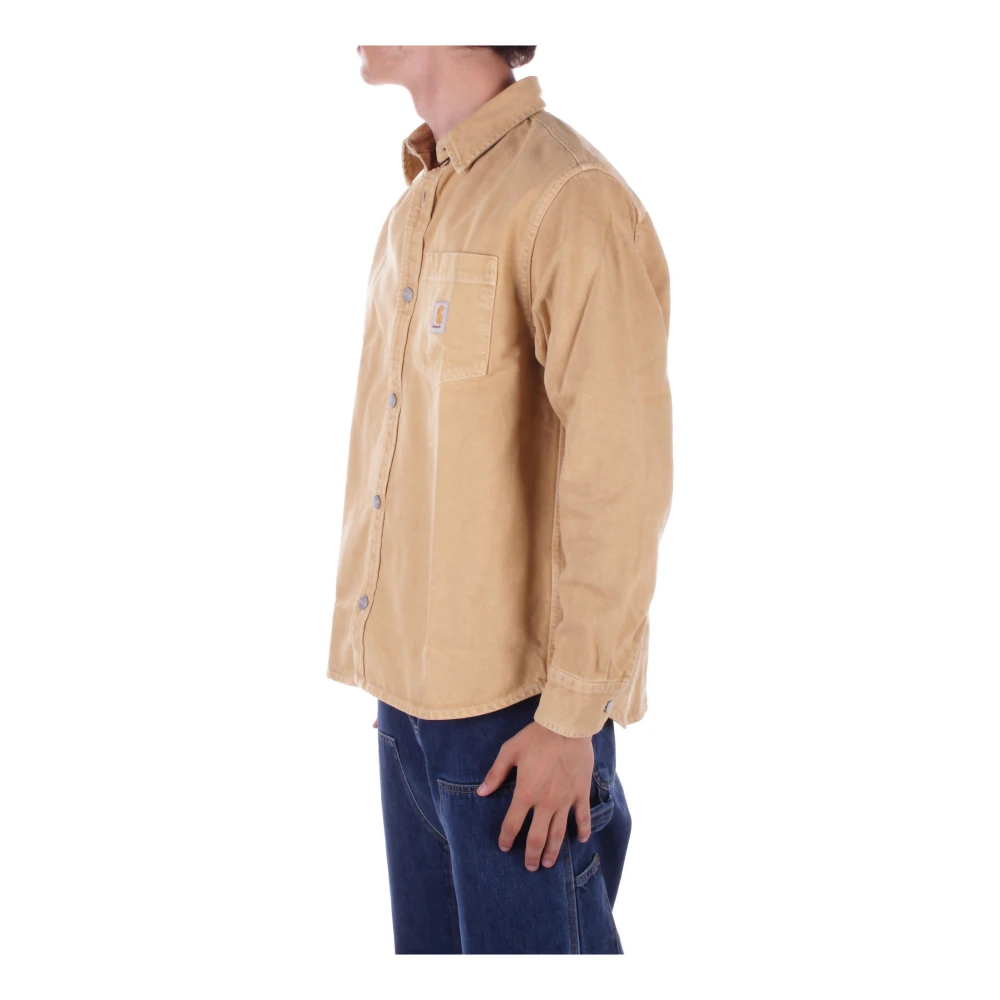 Carhartt WIP Beige Logo Front Button Shirt Beige Heren