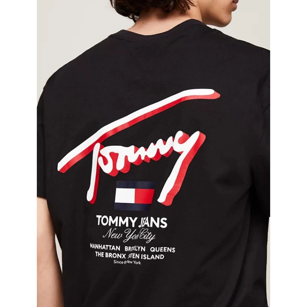 Tommy Jeans T-Shirt- TJM REG 3D Street Signtr TEE EXT S S Black Heren