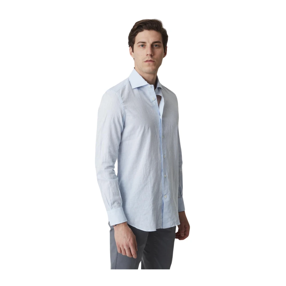 Mazzarelli Casual Shirts Blue Heren