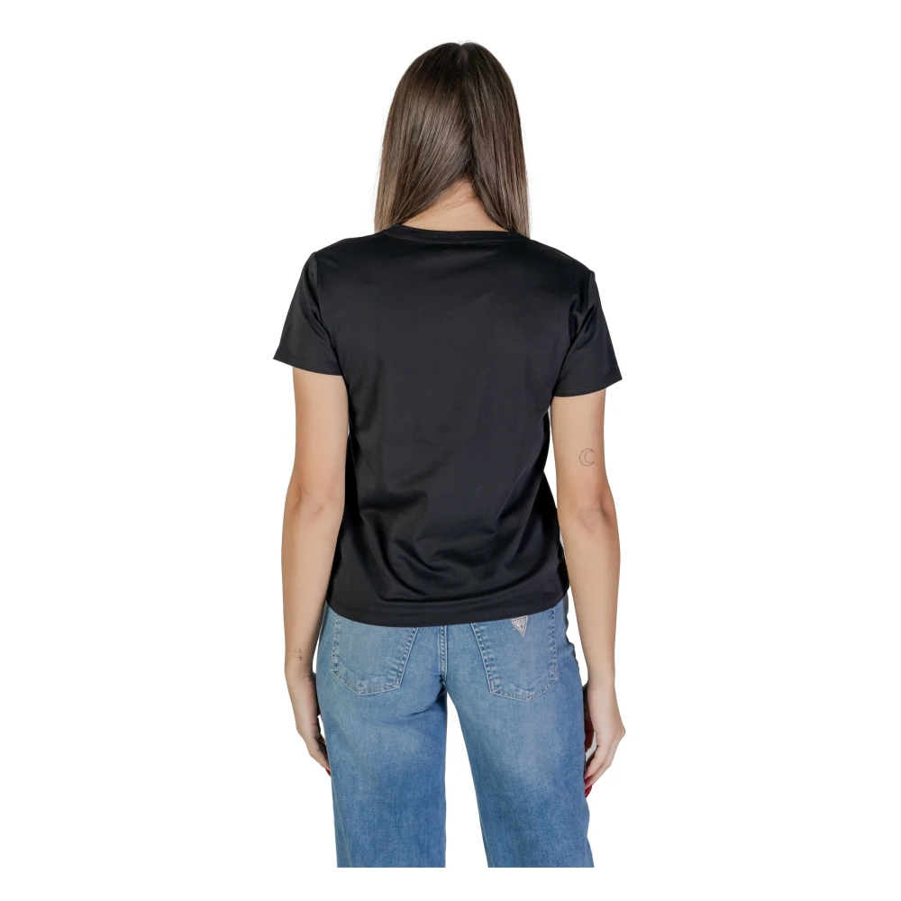 Liu Jo Korte mouw katoenen T-shirt collectie Black Dames