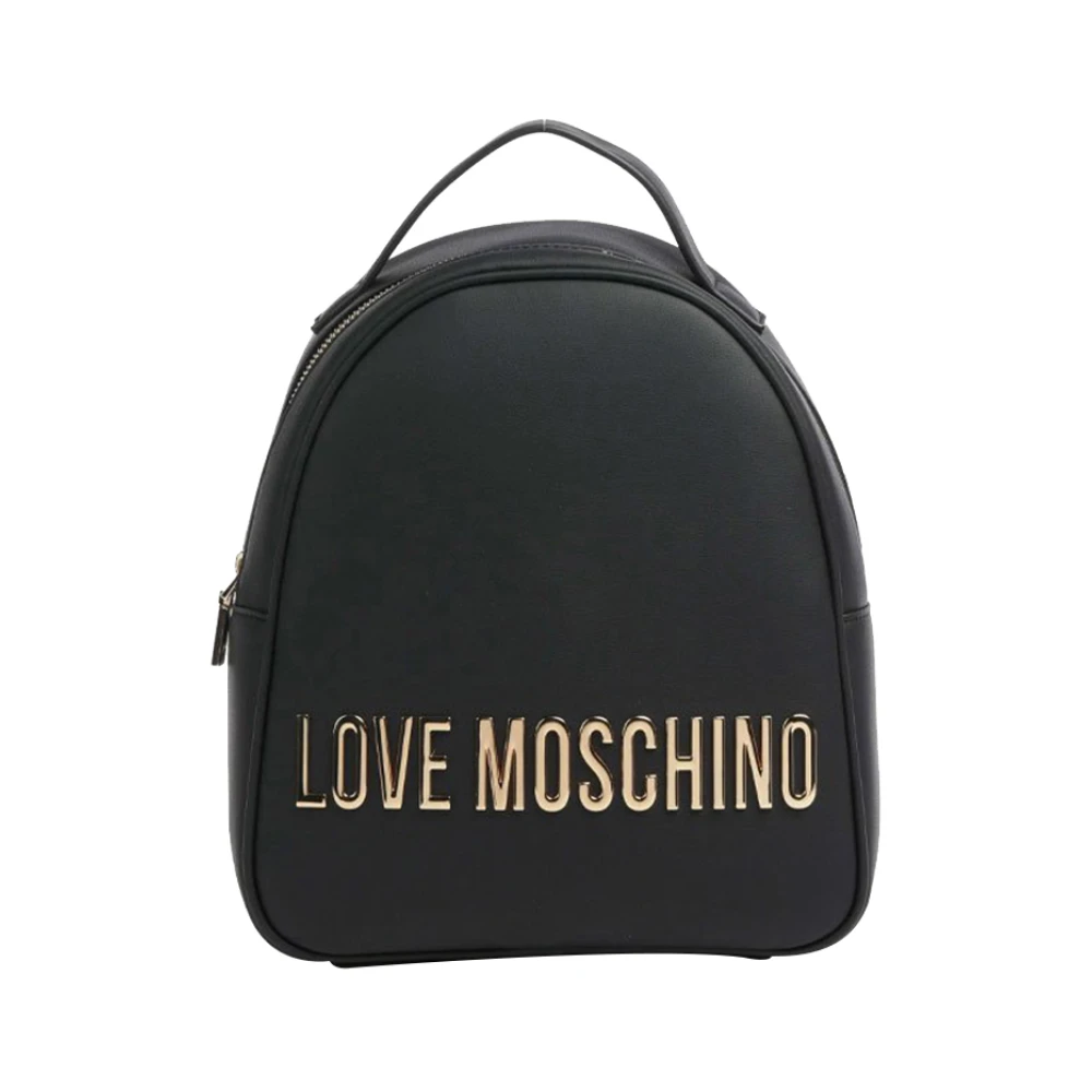 Moschino Zwarte Stijlvolle Rugzak met Metalen Details Black Dames