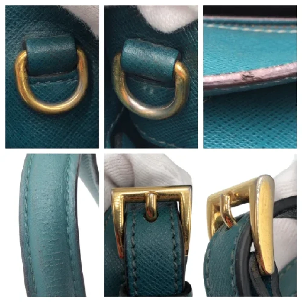 Prada Vintage Pre-owned Leather prada-bags Green Dames