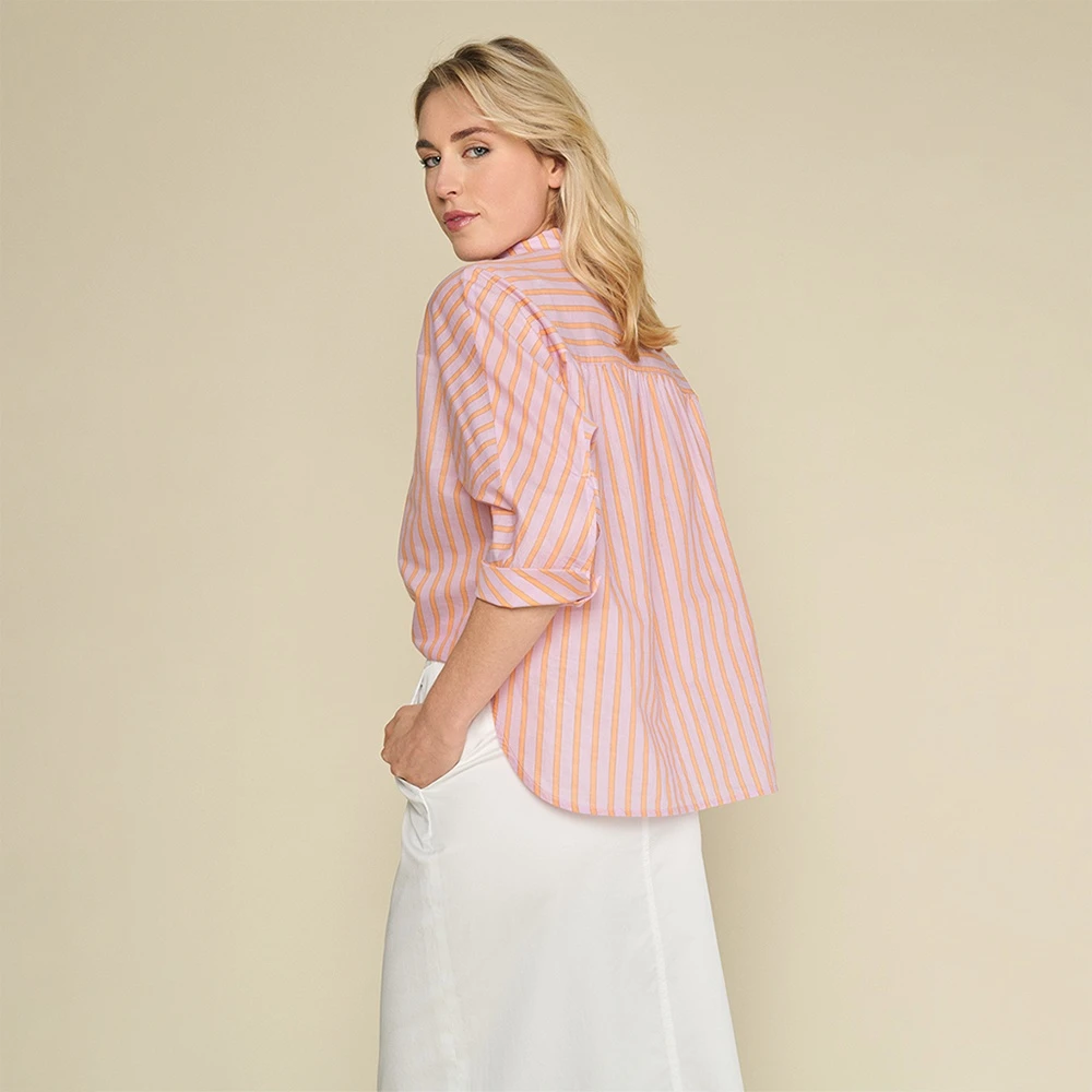 Marie Méro Gestreepte Viscose Blouse met Lange Mouwen Multicolor Dames