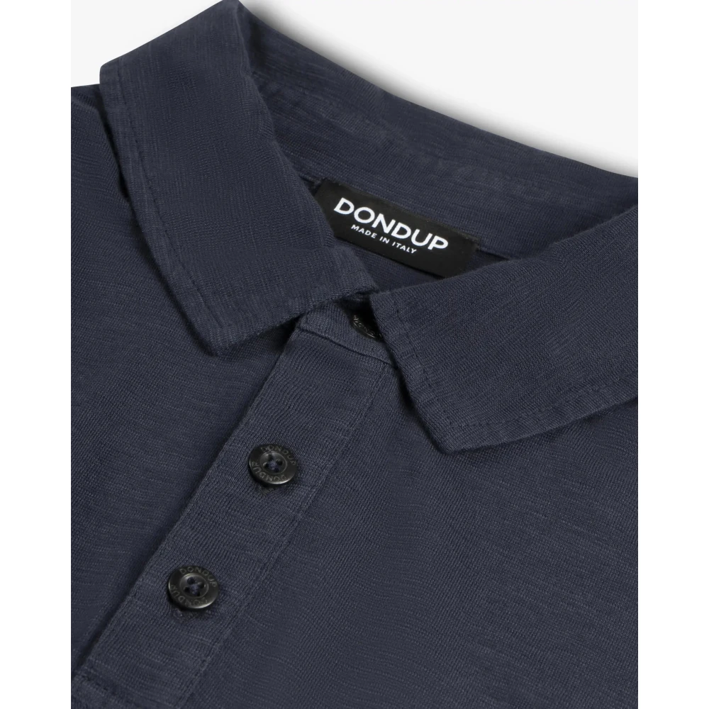 Dondup Navy Flame Katoenen Polo Shirt Blue Heren