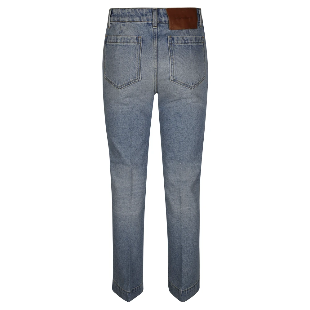 Victoria Beckham Alina Cropped Kick Jeans Blue Dames