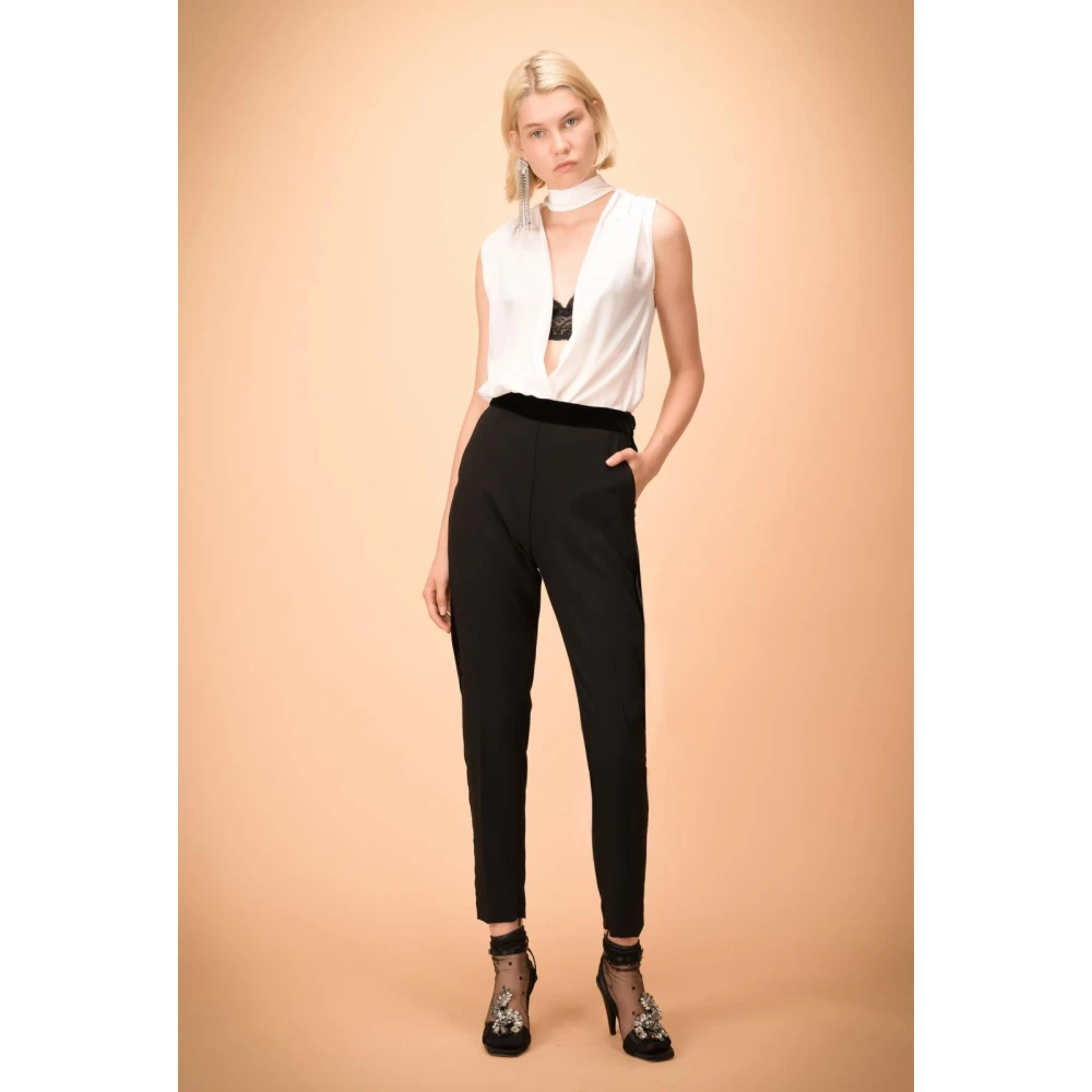pinko Crepe Broek Black Dames