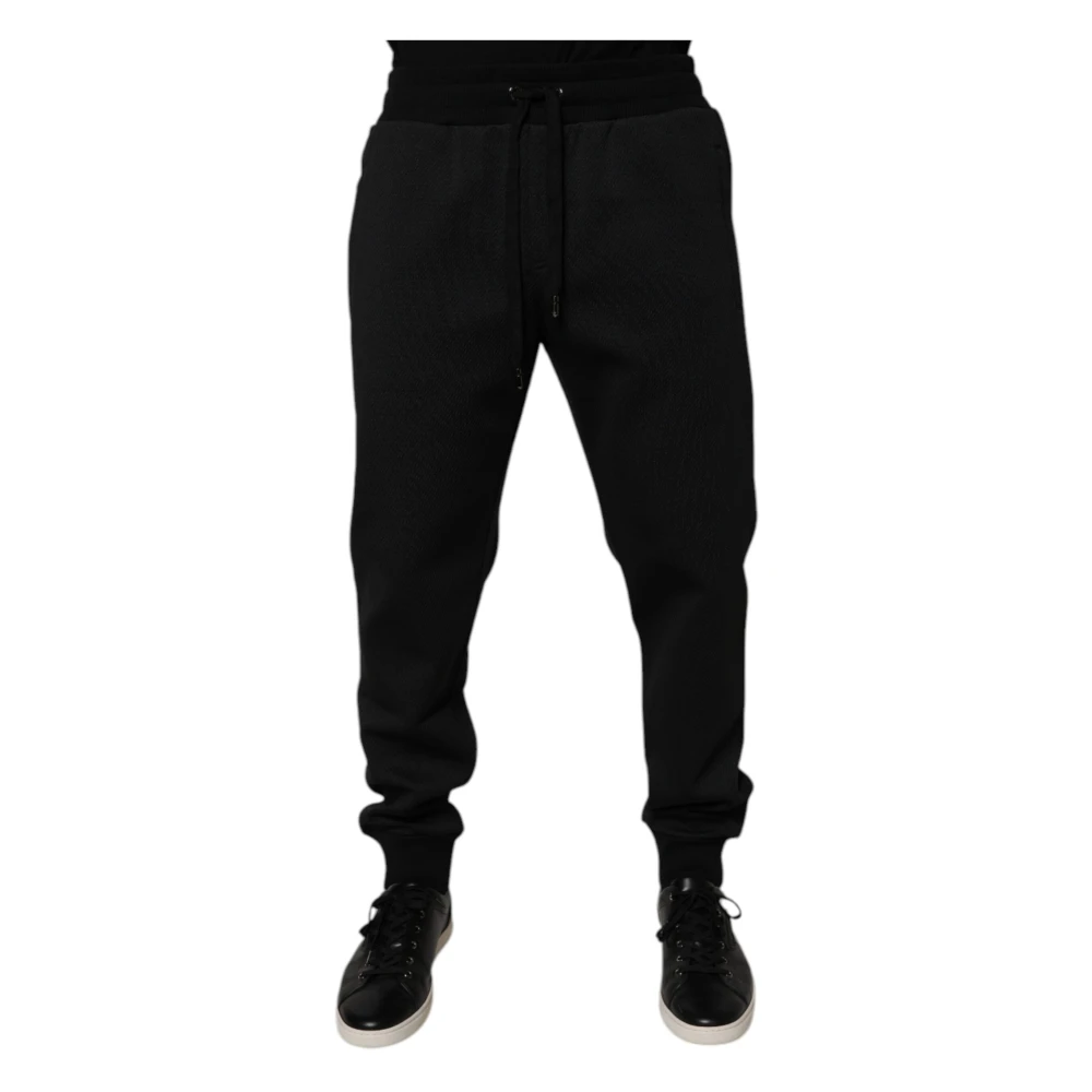 Dolce & Gabbana Men's Black Sweatpants, S, Jogger Joggers With Logo Details