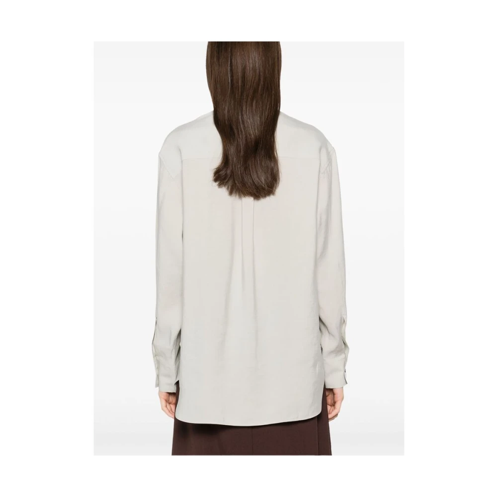 Studio Nicholson Lichtgrijs Knoopmanchet Overhemd Gray Dames