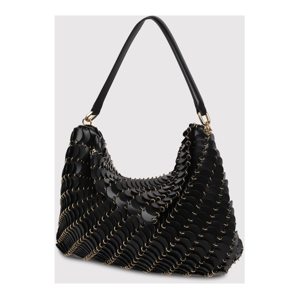 Paco Rabanne Schoudertas met ronde schijven Black Dames