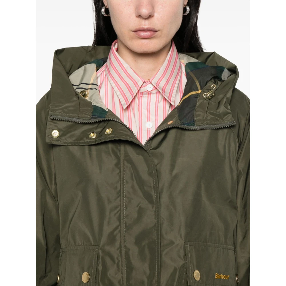 Barbour Groene Utility Jas met Trekkoord Taille Green Dames