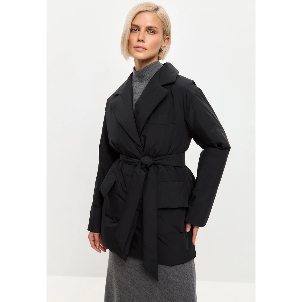 Cesare Gaspari Gebelde Gewatteerde Blazer Zwart Black Dames