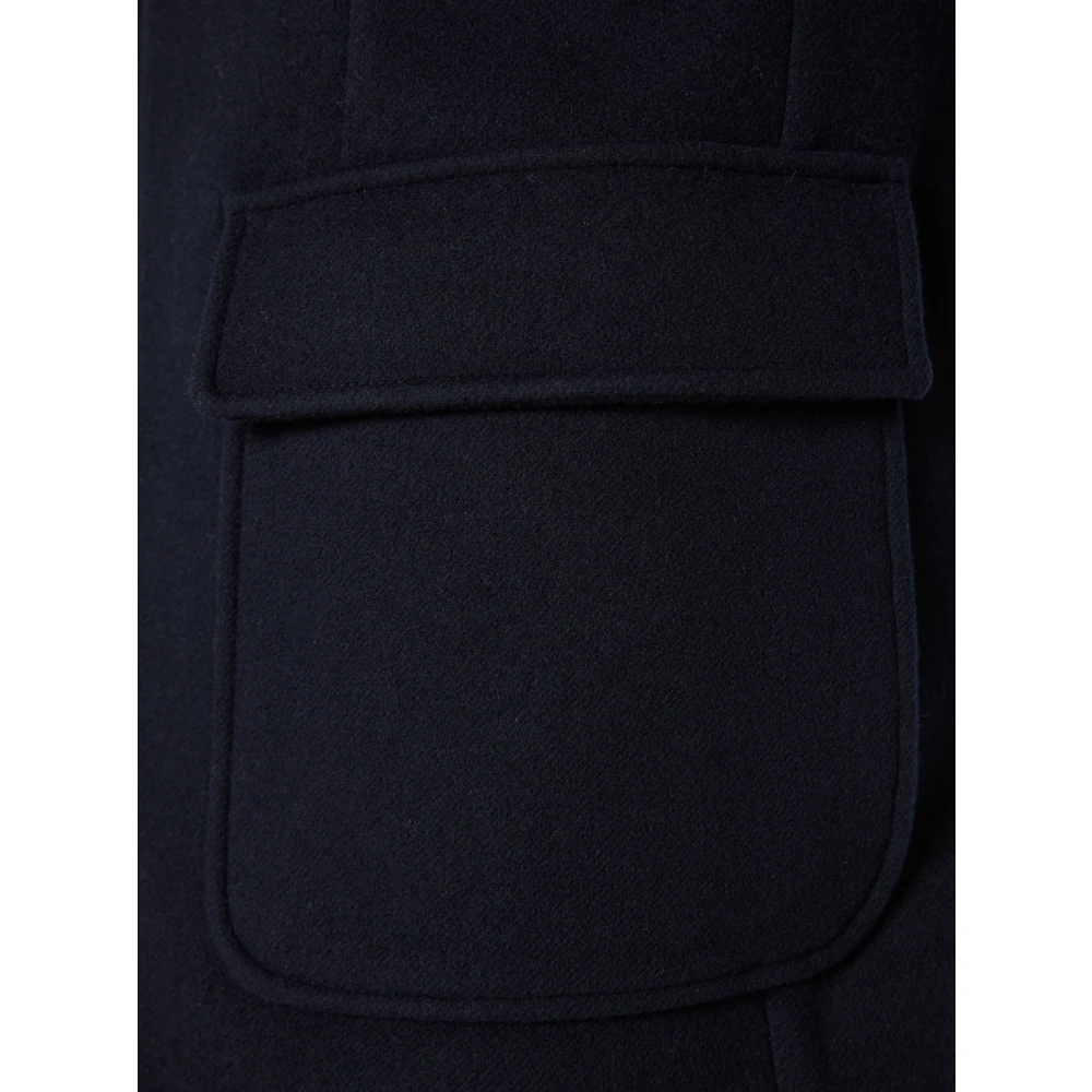 Eleventy Wollen jas met voorste knopen Blue Heren
