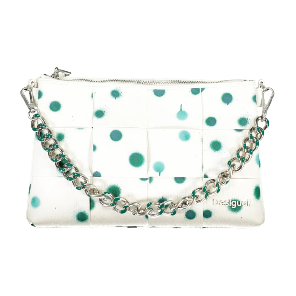 Desigual Handtas met polka dot en kettingriem White Dames