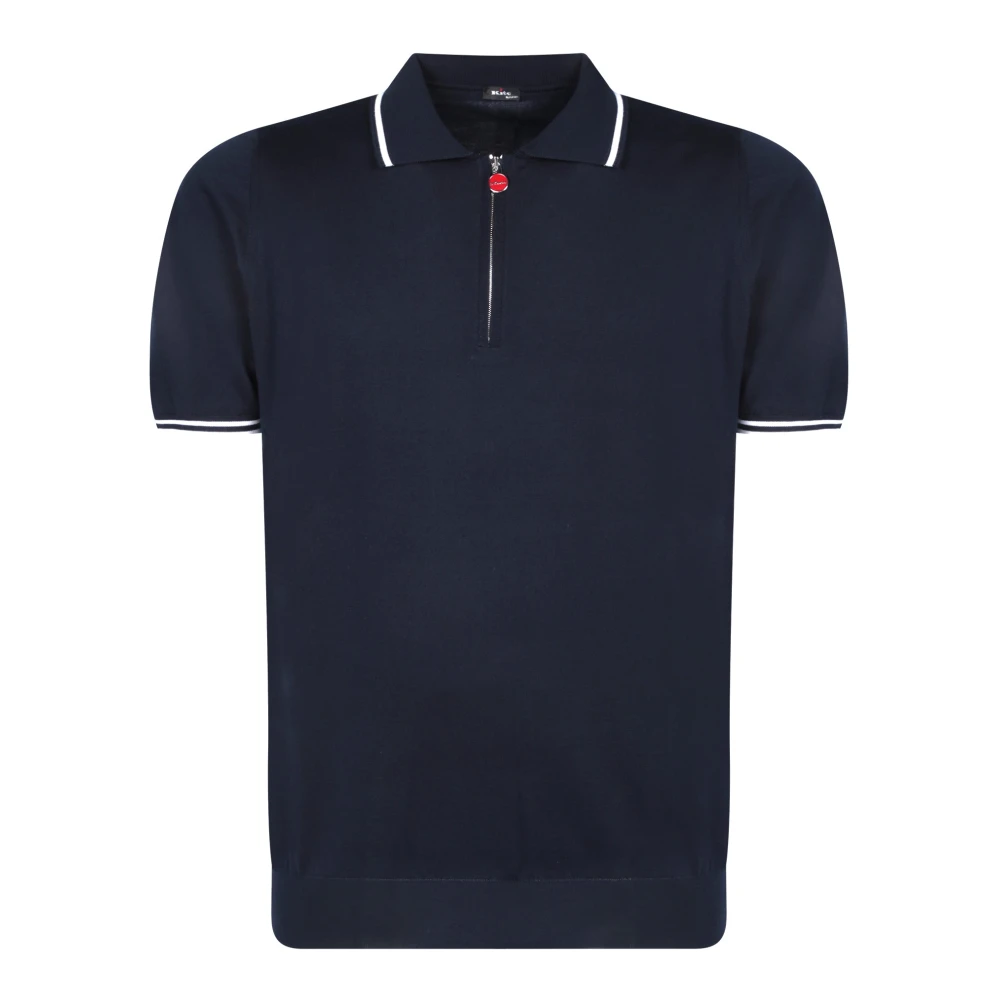 Kiton Blauwe T-shirts Polos voor mannen Blue Heren