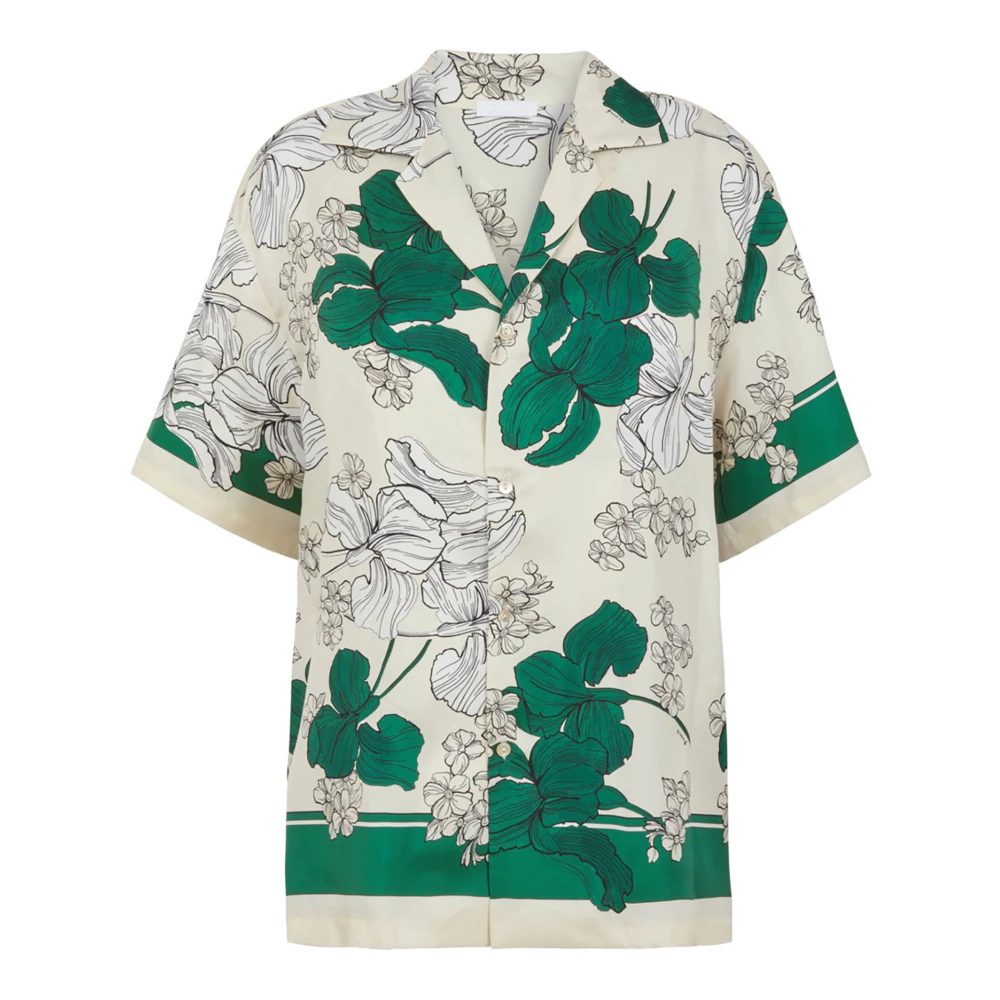 P.a.r.o.s.h. Groene Bloemen Zijden Overhemd Multicolor Dames