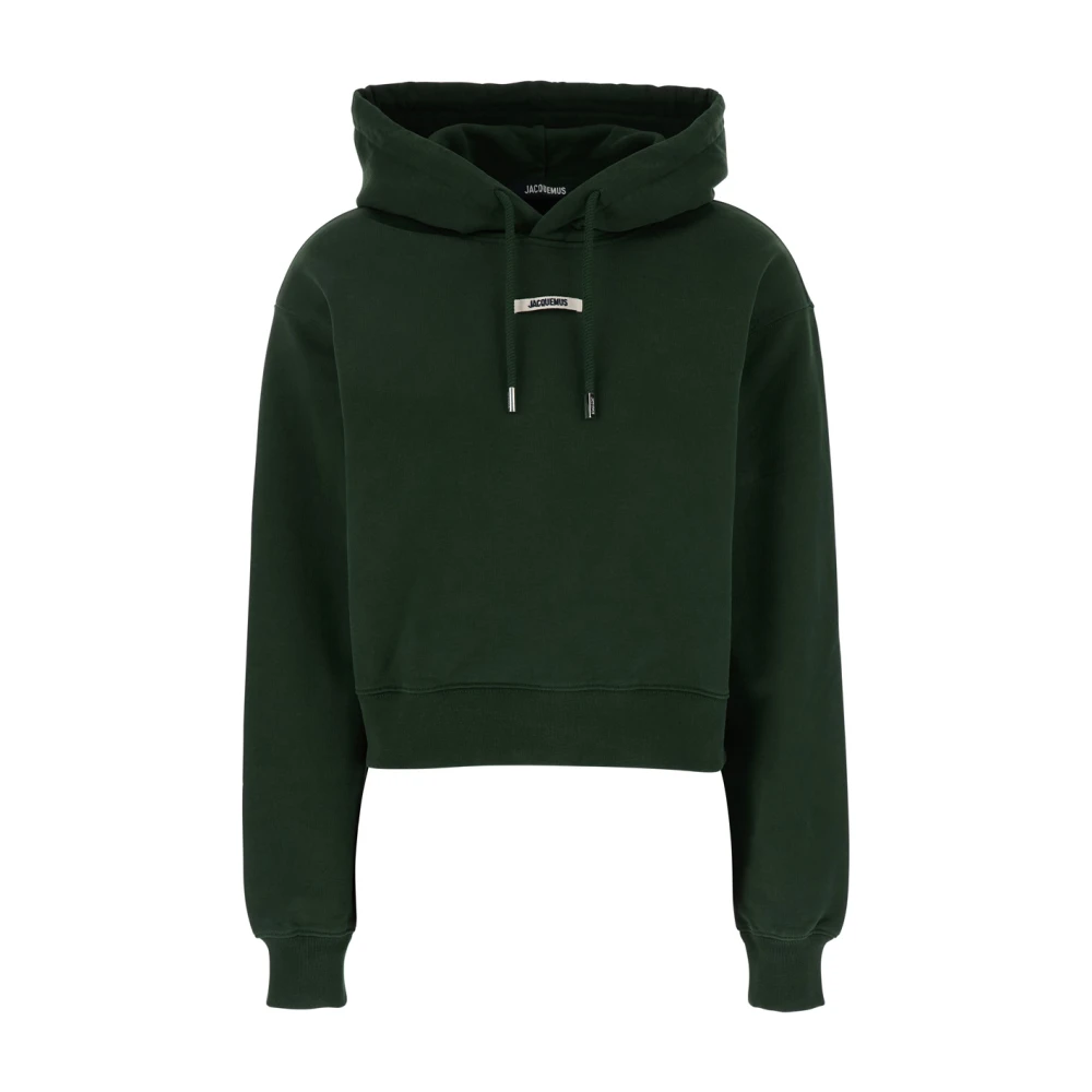Jacquemus Groene Hoodie met Logo Patch van Katoen Green Dames