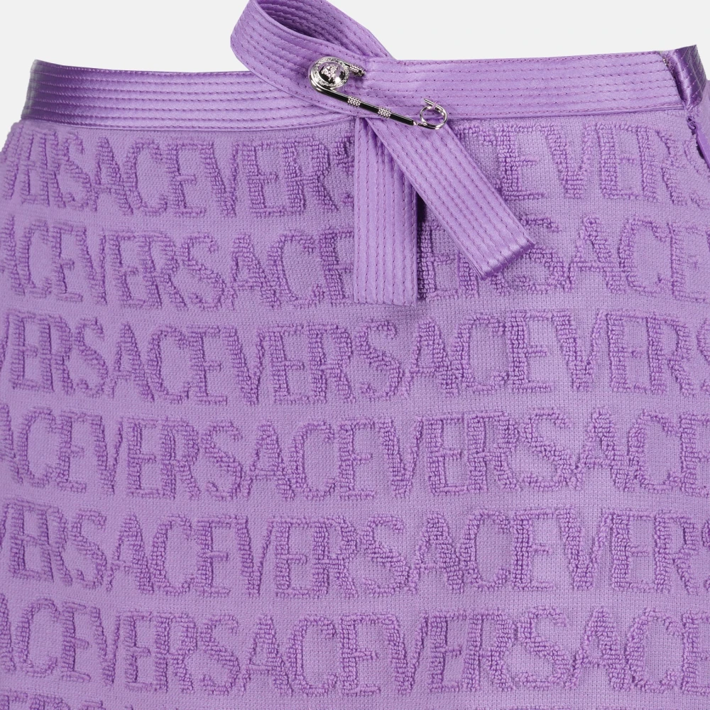 Versace Korte franje katoenen rok Purple Dames