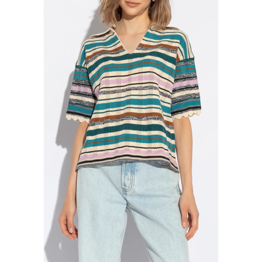 PS By Paul Smith Gestreept Patroon Polo Multicolor Dames