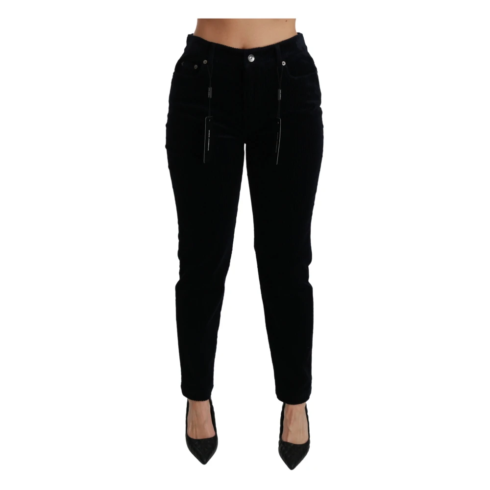 Dolce & Gabbana Women's Blue Corduroy Skinny Pants
