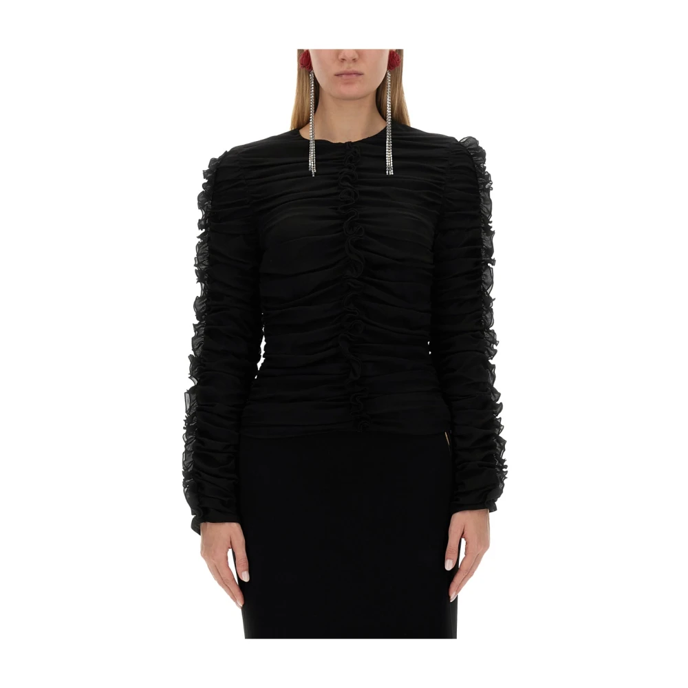 Magda Butrym Blouse met ruches Black Dames