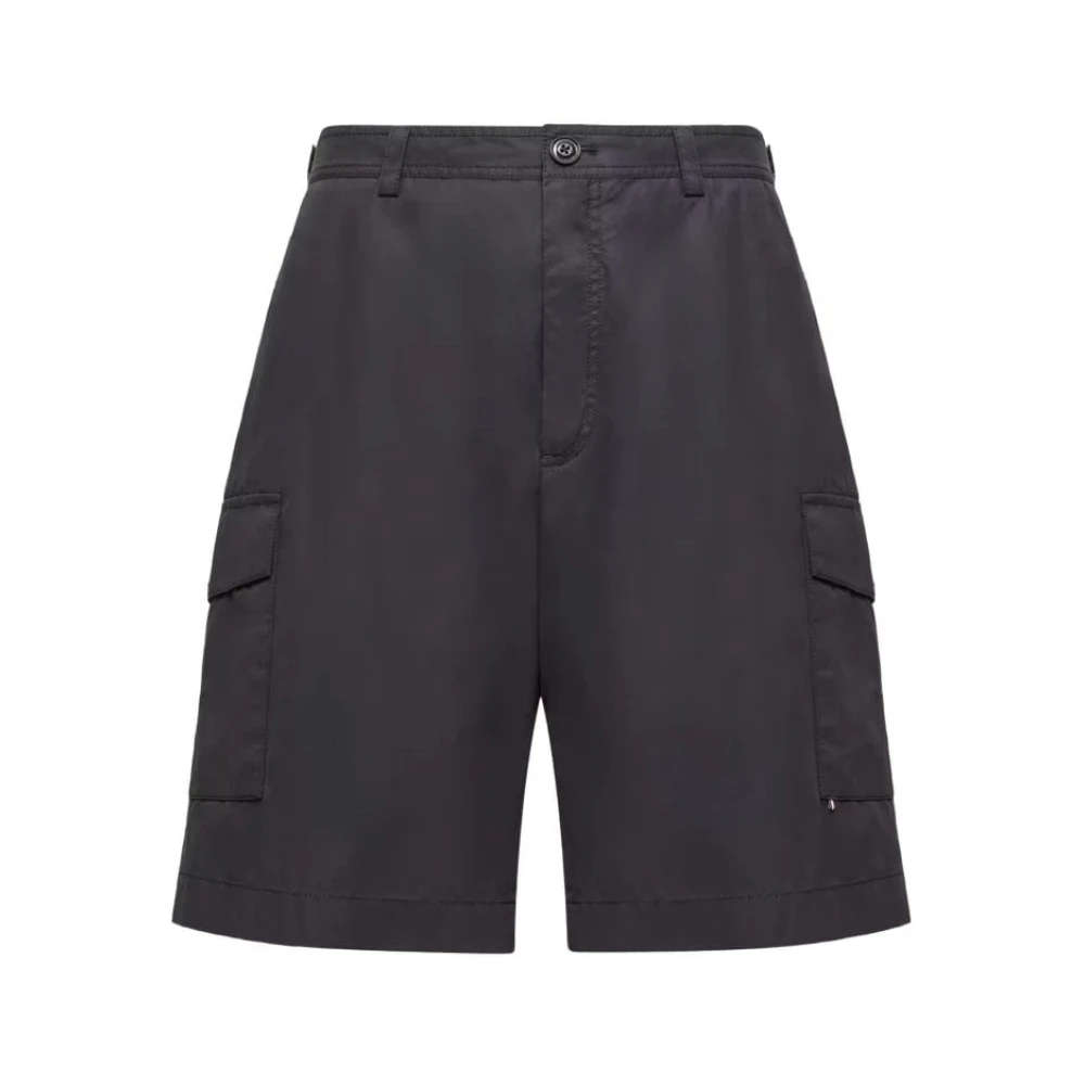 Moncler , Casual Shorts, Male, Blue, Xl, Cotton Cargo Shorts