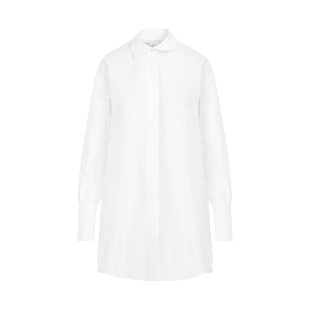 Patou Vrouw Wit Overhemden Dames, 2XS, Katoen, Cotton Poplin Oversized Overhemdjurk