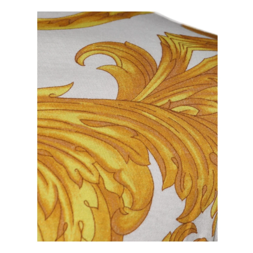 Versace Medusa Print Cotton Crew Neck T-shirt White Heren