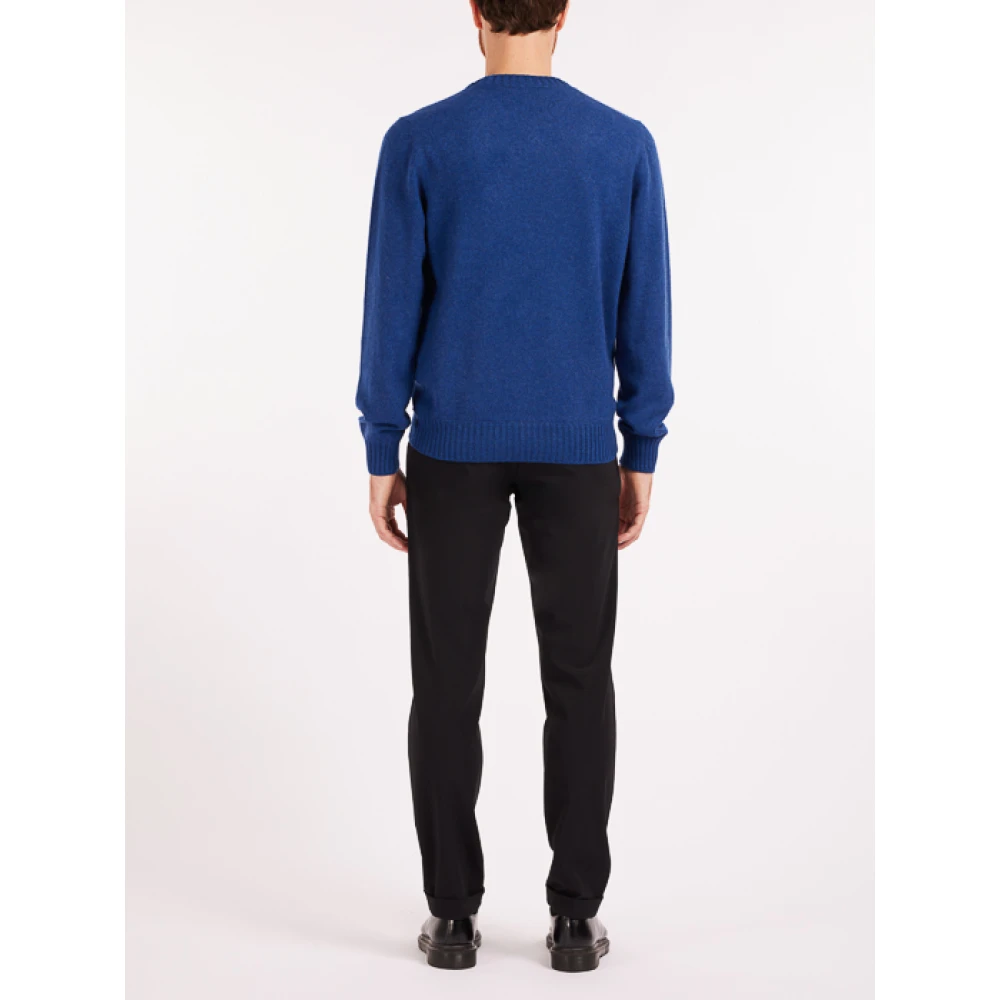 Vengera Blauwe Cashmere Crewneck Sweater Heren Blue Heren
