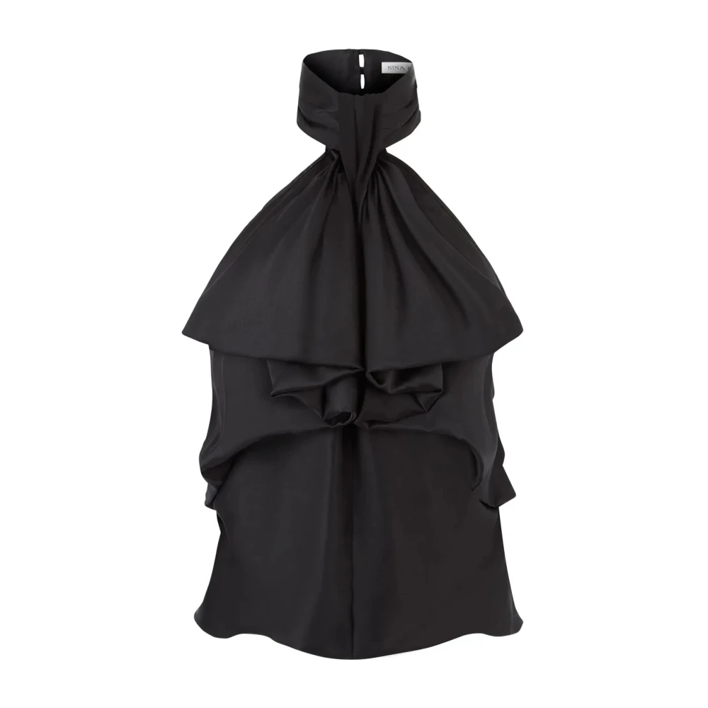 Nina Ricci Zwarte top met volumineus knoopdetail Black Dames