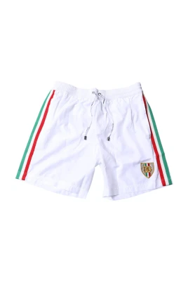 Vita randiga strandshorts
