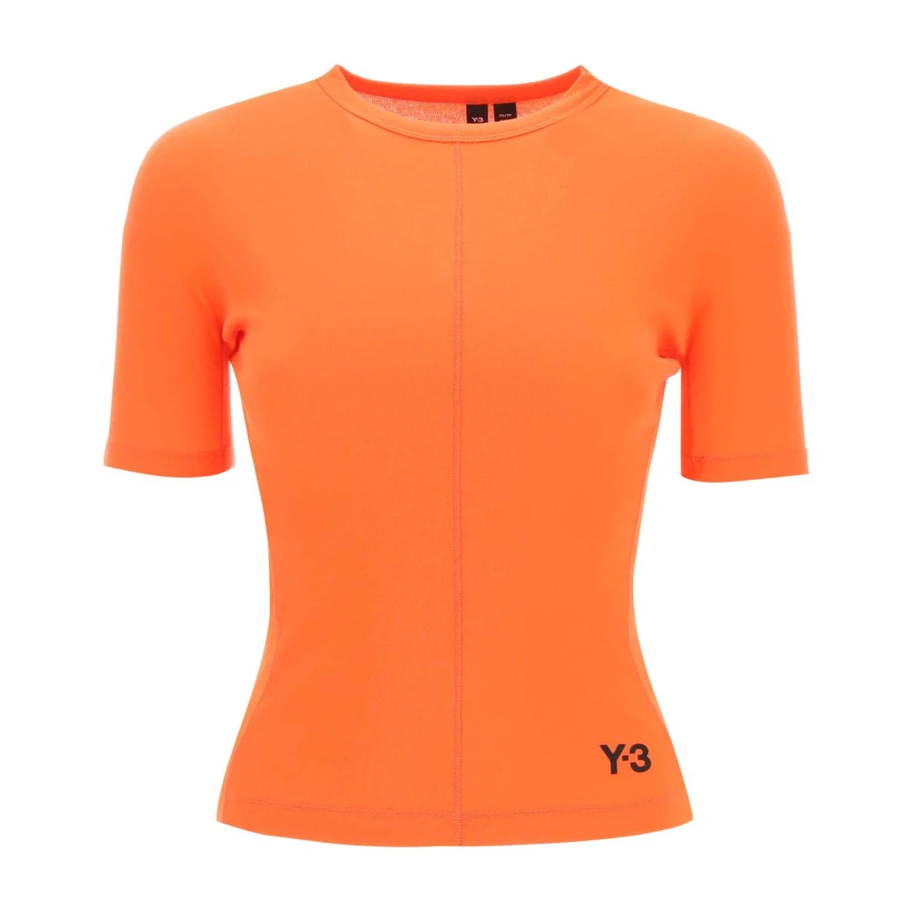 Y-3 Organisch Katoenen Aansluitend T-shirt Orange Dames
