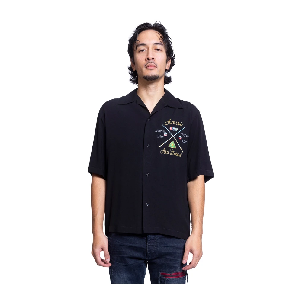Amiri Pool Cue Bowling Shirt in Zwart Black Heren