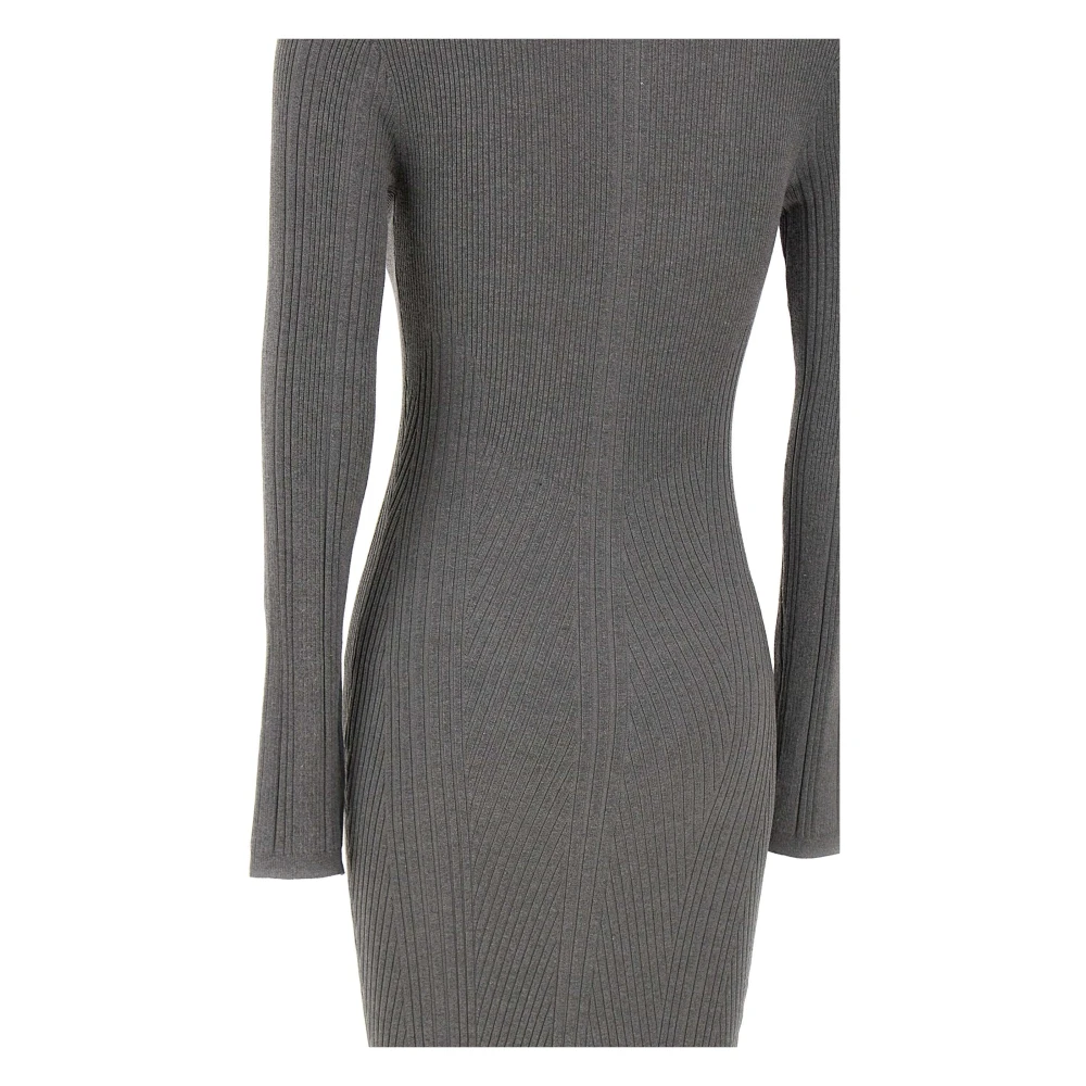 Remain Birger Christensen Geribbelde Grijze Midi Jurk Gray Dames