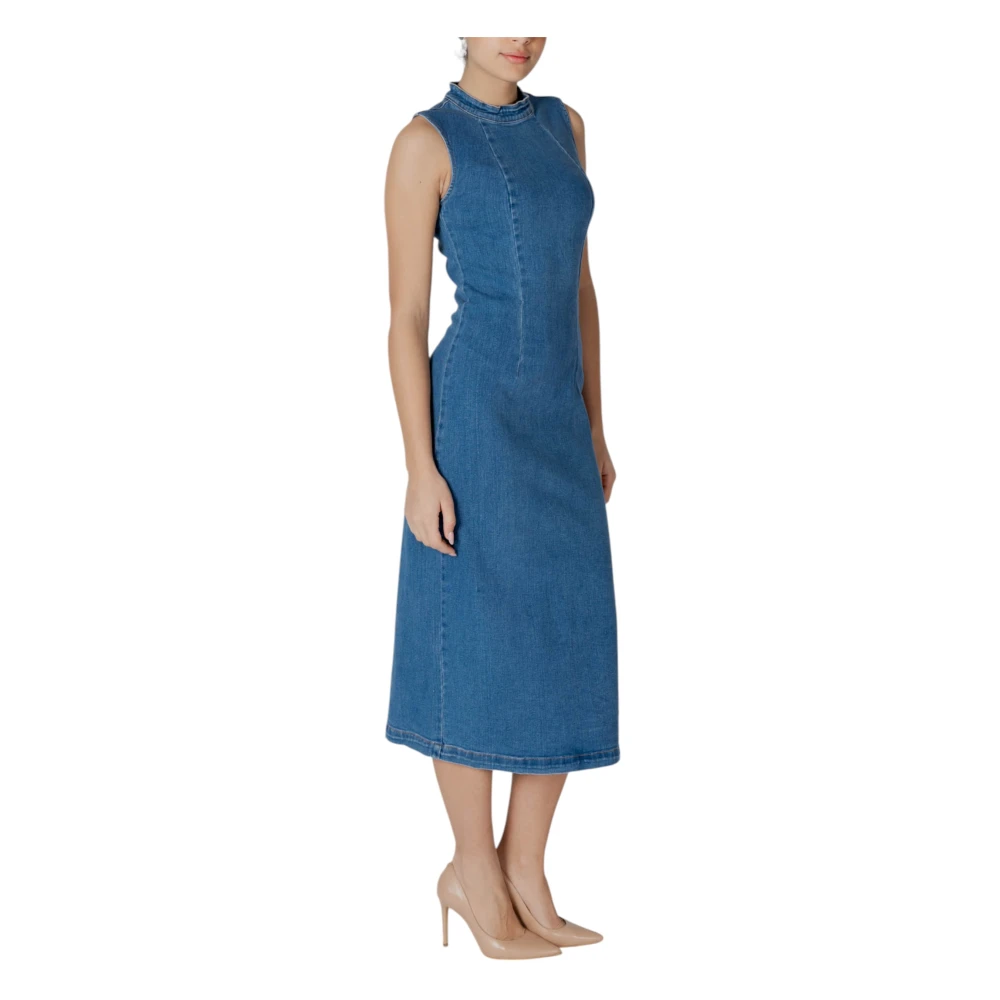 Vila Lange Jurken Collectie in Diverse Stoffen Blue Dames