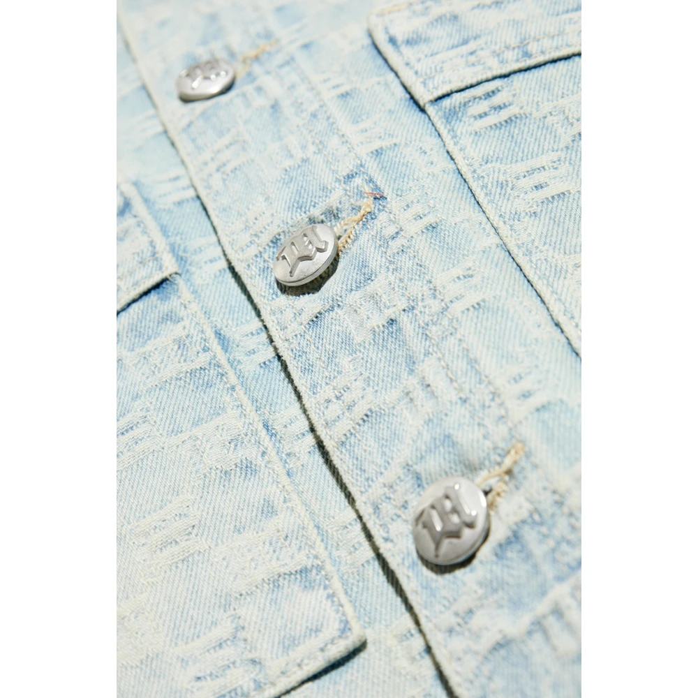 Misbhv Denim shirt met monogram Blue Heren