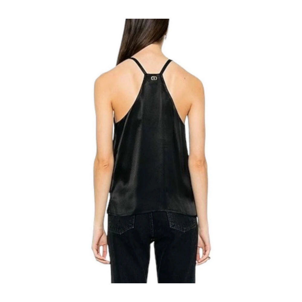 Twinset Zwart Satijn Top Black Dames