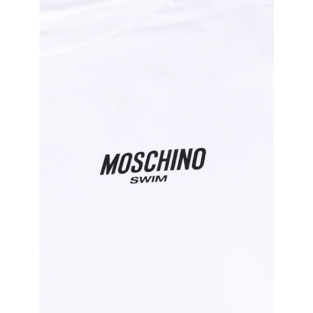 Moschino Logo Print Crew Neck T-shirts en Polos White Heren