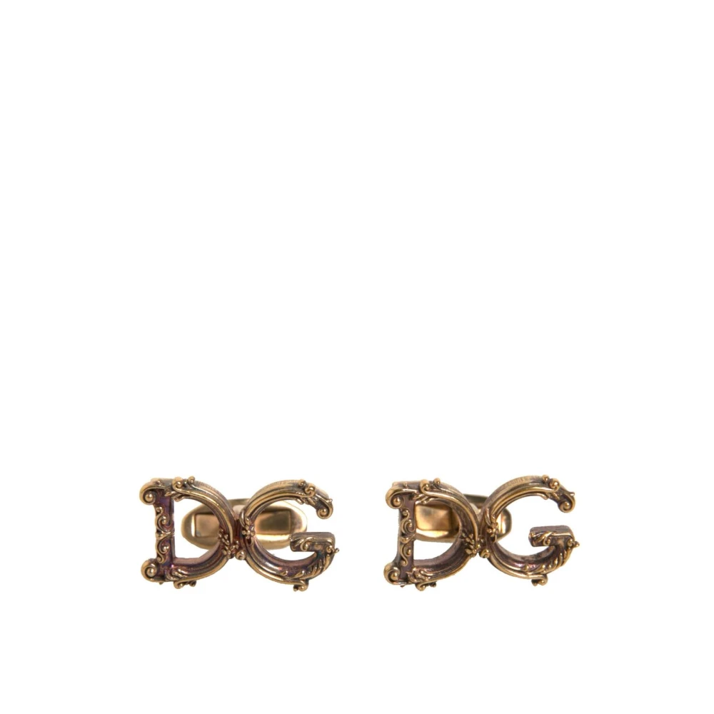 Dolce & Gabbana DG Logo Zilveren Manchetknopen Yellow Heren