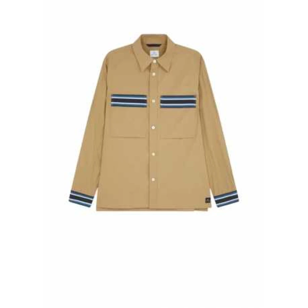 Paul Smith Navy Gestreepte Sur Chemise Beige Heren