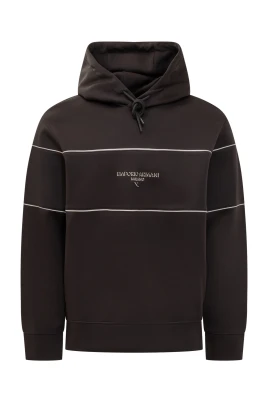 Hoodie i dubbeljersey med 3D-effektlogo