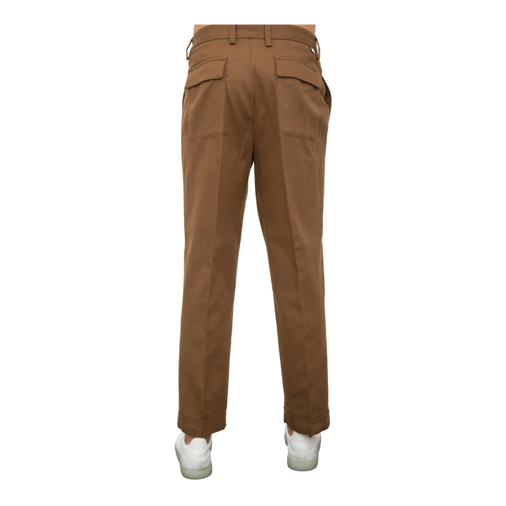 Paolo Pecora Bruine Stoffen Broek Brown Heren