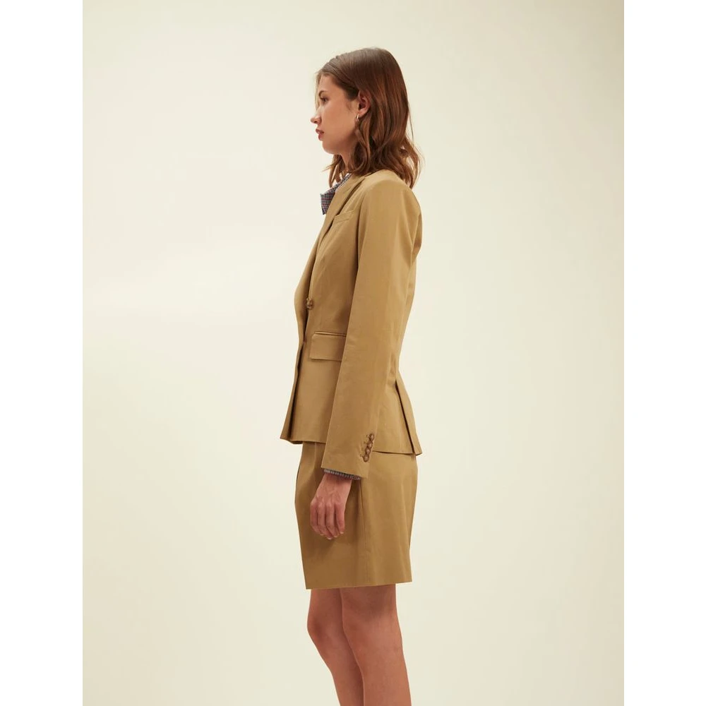 Ines De La Fressange Paris Khaki Katoenen Jas Brown Dames